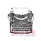 Deep Red Stamps Manual Typewriter Rubber Cling Stamp 2.1 x 2.1 inches